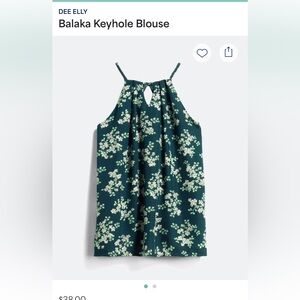 Navy Floral Halter Blouse